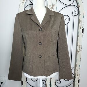 Talbots wool brown blazer jacket size 12P
